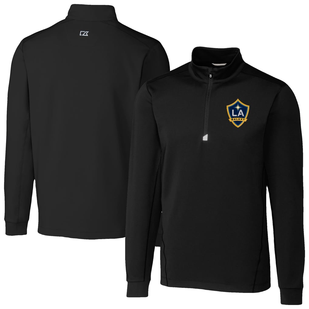  LA Galaxy Cutter & Buck Traverse Stretch Eco Quarter-Zip Pullover Top - Black